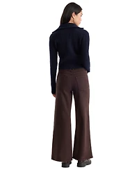 Good American Women's High-Rise Palazzo Wide-Leg Ankle Pants