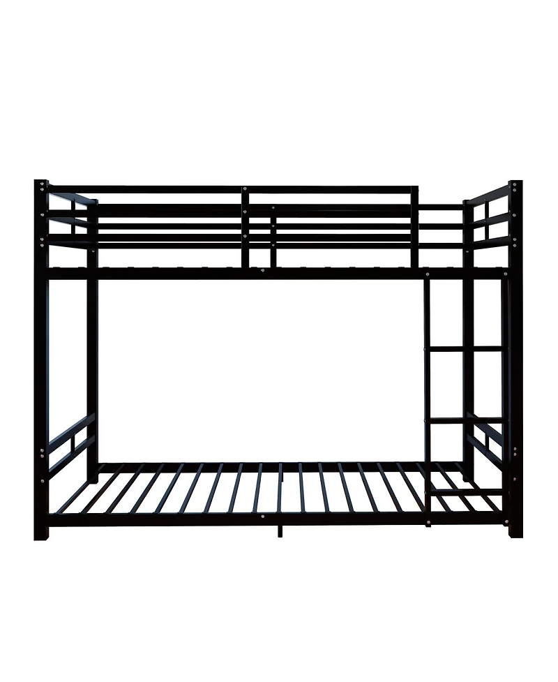Streamdale Furniture Twin Over Twin Metal Bunk Bed with Ladder and Guardrails