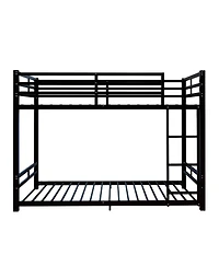 Streamdale Furniture Twin Over Twin Metal Bunk Bed with Ladder and Guardrails