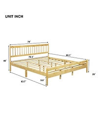 Streamdale Furniture Traditional King Size Pinewood Bed with Headboard and Footboard