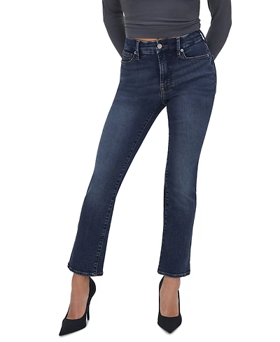 Good American Petite Mid-Rise Slim Straight Ankle Jeans