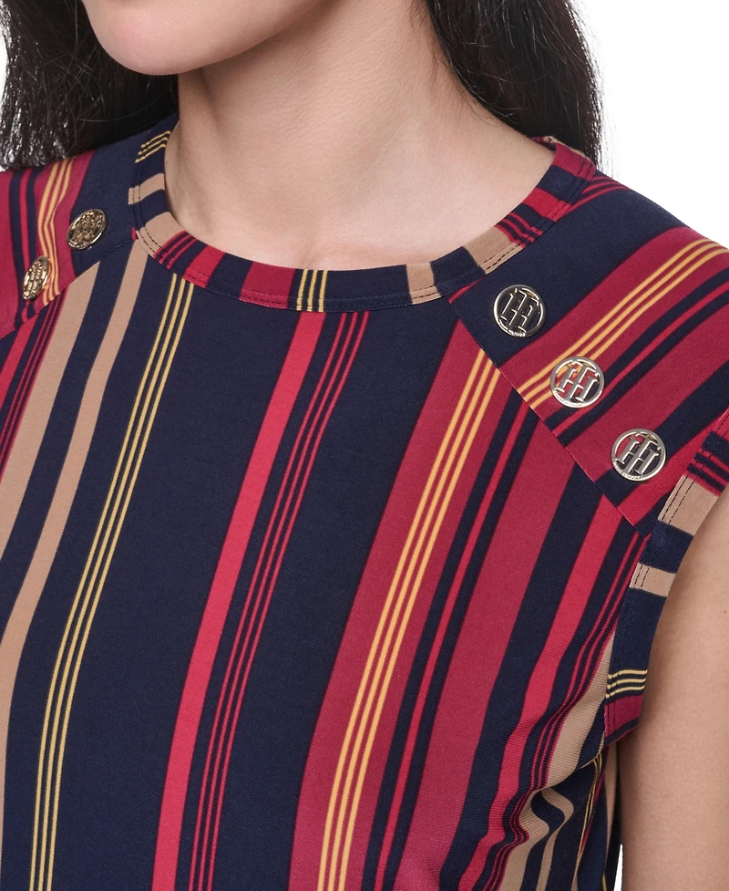 Tommy Hilfiger Women's Sleeveless Striped Crewneck Top