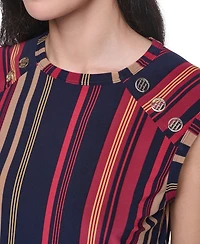 Tommy Hilfiger Women's Sleeveless Striped Crewneck Top