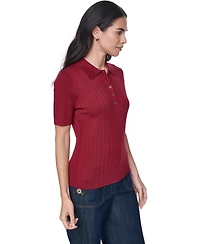 Tommy Hilfiger Women's Short-Sleeve Polo Sweater