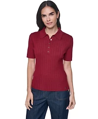 Tommy Hilfiger Women's Short-Sleeve Polo Sweater