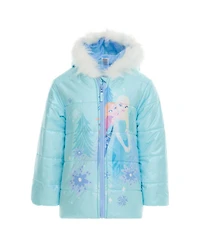 Frozen Minnie Mouse Girls' 6-12 Faux Fur Hooded Puffer Coat