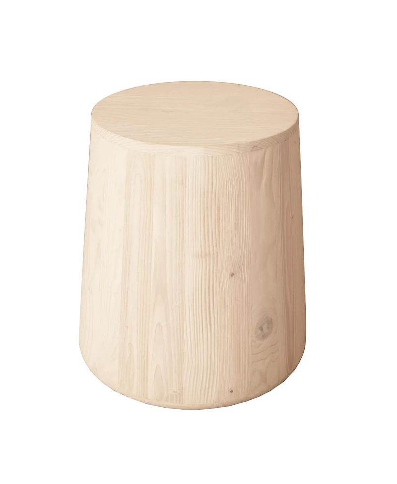 HomeRoots 18" Natural Solid Wood Round End Table