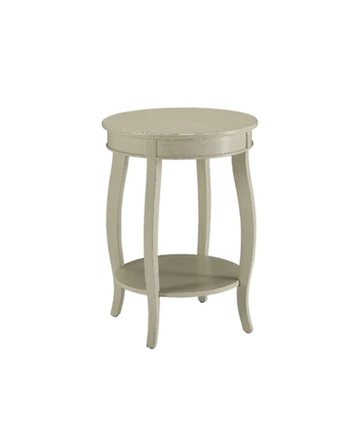 HomeRoots 24" Solid Wood Round End Table With Shelf