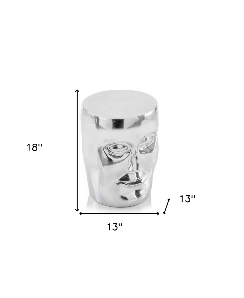 HomeRoots 18" Aluminum Faces Round End Table