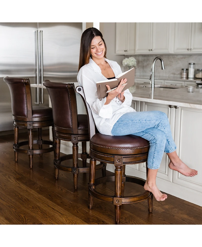 Maven Lane Pullman Counter Stool Finish with Faux Leather