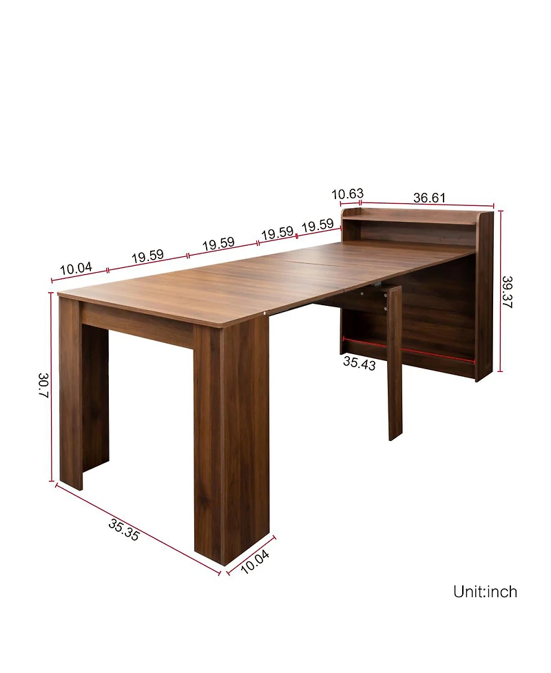 Streamdale Furniture Modern Extendable Dining Table with Storage
