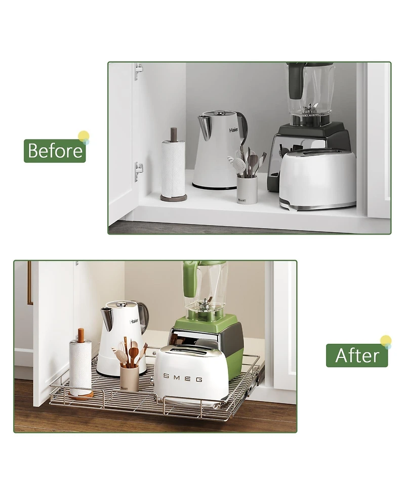 Lovmor Pull Out Cabinet Organizer Storage Slide Shelves for Kitchen Cabinets