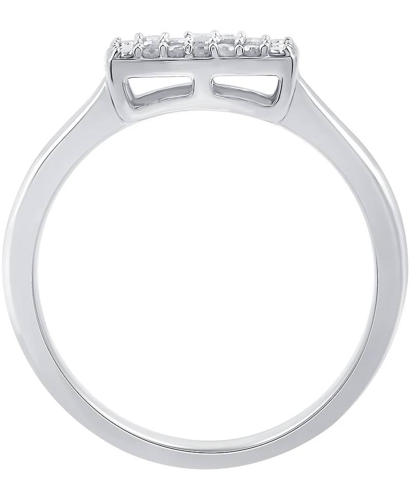 Diamond Mini Rectangular Cluster Ring (1/10 ct. t.w.) Sterling Silver