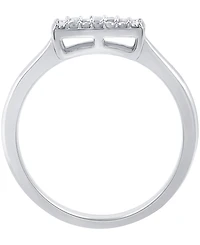 Diamond Mini Rectangular Cluster Ring (1/10 ct. t.w.) Sterling Silver