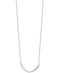 Marsala Diamond Curved Bar 16" Collar Necklace (1/4 ct. t.w.) in Sterling Silver