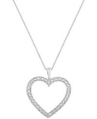 Marsala Diamond Heart 18" Pendant Necklace (1/4 ct. t.w.) in Sterling Silver