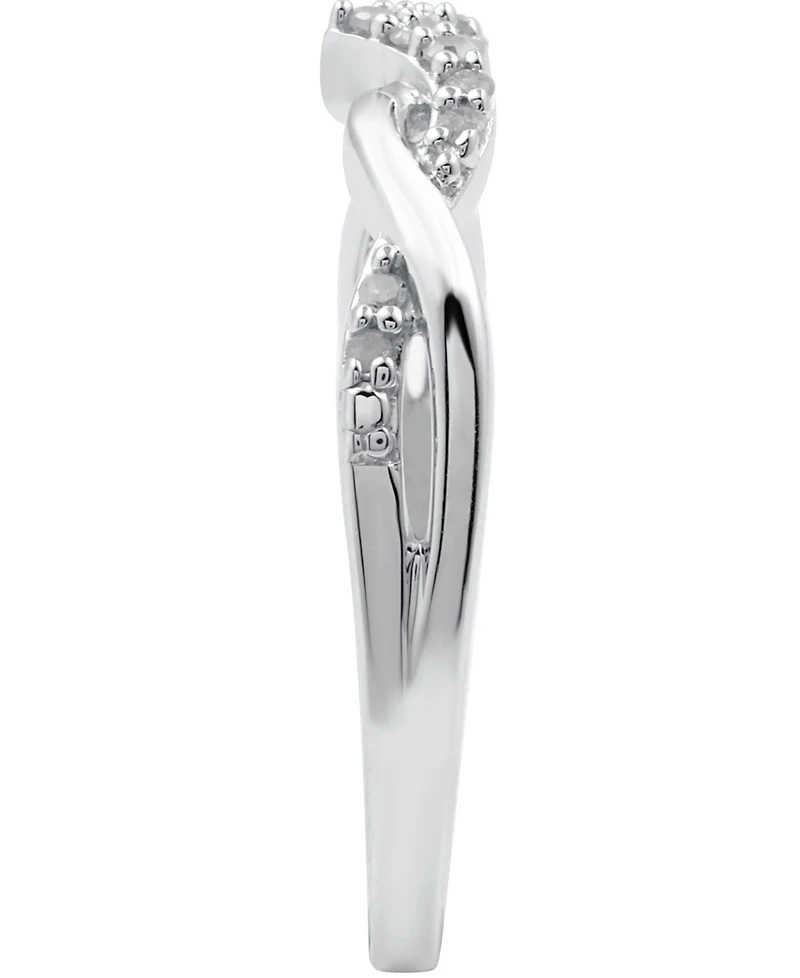 Diamond Twist Ring (1/10 ct. t.w.) Sterling Silver