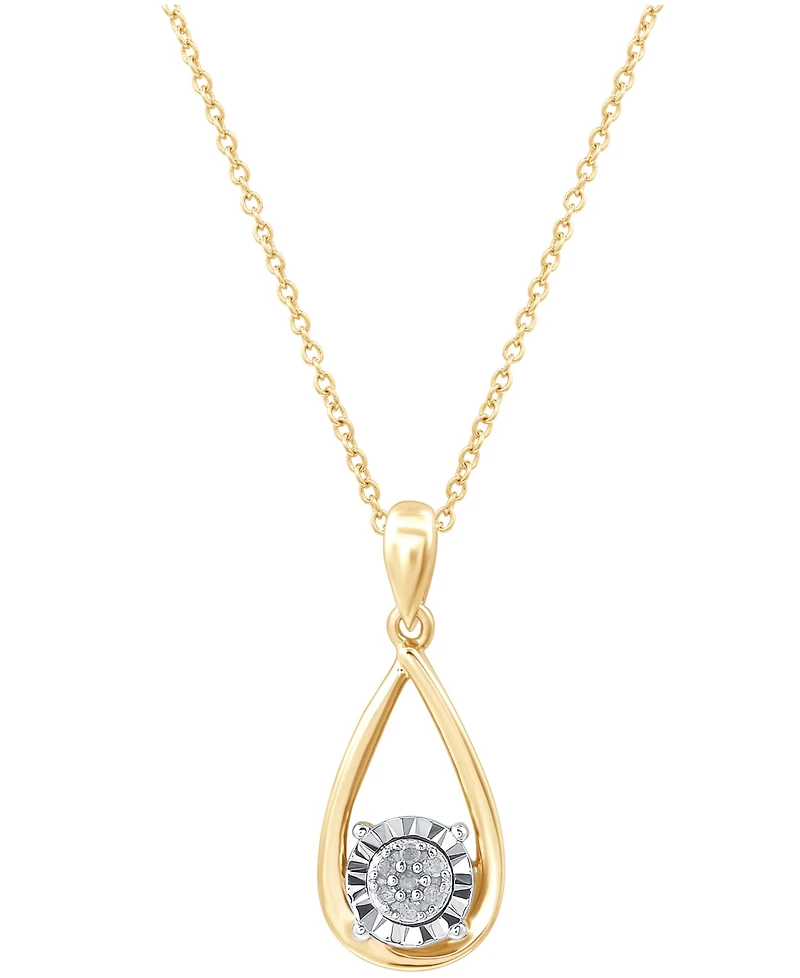 2-Pc. Set Diamond Teardrop Pendant Necklace & Matching Stud Earrings (1/6 ct. t.w.) Sterling Silver or 14k Gold-Plated