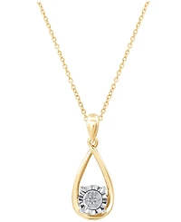 2-Pc. Set Diamond Teardrop Pendant Necklace & Matching Stud Earrings (1/6 ct. t.w.) Sterling Silver or 14k Gold-Plated