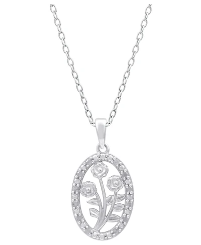 Diamond Bouquet 18" Pendant Necklace (1/10 ct. t.w.) in Sterling silver or Sterling Silver & 14k Gold-Plate