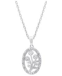 Diamond Bouquet 18" Pendant Necklace (1/10 ct. t.w.) in Sterling silver or Sterling Silver & 14k Gold-Plate