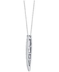 Black Diamond (1/10 ct. t.w.) & White Diamond (1/20 ct. t.w.) Wing 18" Pendant Necklace in Sterling Silver