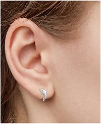Diamond Dolphin Stud Earrings (1/10 ct. t.w.) in Sterling Silver