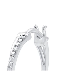 Diamond Crossover Hoop Earrings (1/10 ct. t.w.) in Sterling Silver