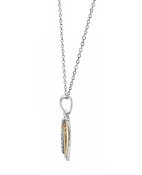 Diamond Double Heart Cross Pendant Necklace (1/10 ct. t.w.) in Sterling Silver & 14k Gold-plated Sterling Silver