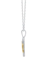 Diamond Mom Heart Pendant Necklace (1/10 ct. t.w.) in Sterling Silver & 18K Gold-Plate