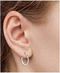 Diamond Hoop Earrings (1/10 ct. t.w.) in Sterling Silver