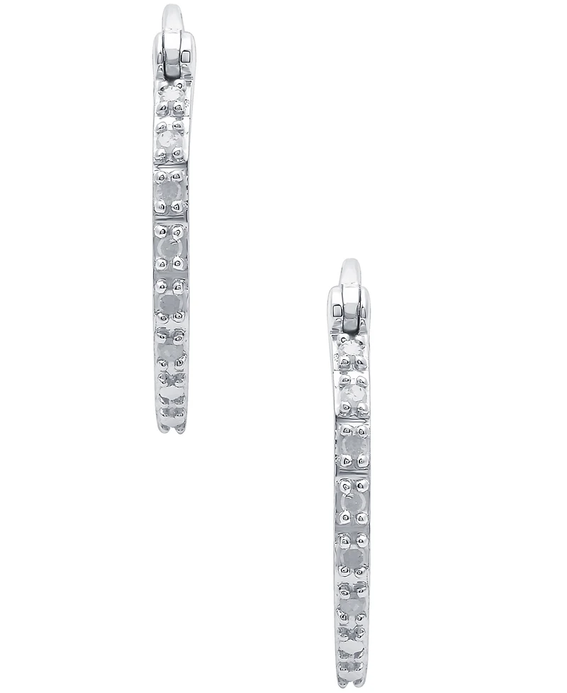 Diamond Hoop Earrings (1/10 ct. t.w.) in Sterling Silver