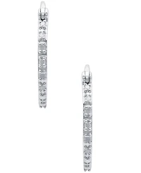 Diamond Hoop Earrings (1/10 ct. t.w.) in Sterling Silver