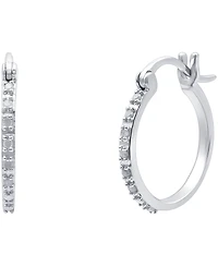 Diamond Hoop Earrings (1/10 ct. t.w.) in Sterling Silver