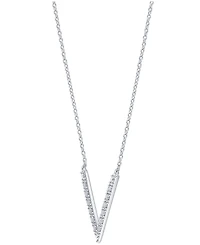 Diamond "V" Necklace (1/10 ct. t.w.) in Sterling Silver