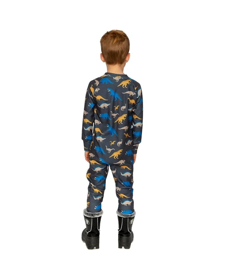 Deux par Baby Boy (6M- 24M) One Piece Thermal Underwear Dinosaur Print