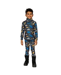 Deux par Deux Toddler Boy Two Piece Thermal Underwear Dinosaur Print