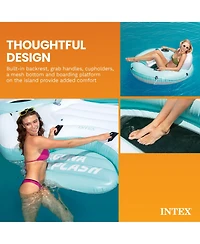 Intex Laguna Splash Island Floating Water Raft with 2 Detachable Lounge Tubes