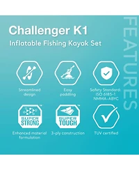 Intex Challenger K1 1-Person Inflatable Sporty Kayak w/ Oars And Pump (2 Pack)