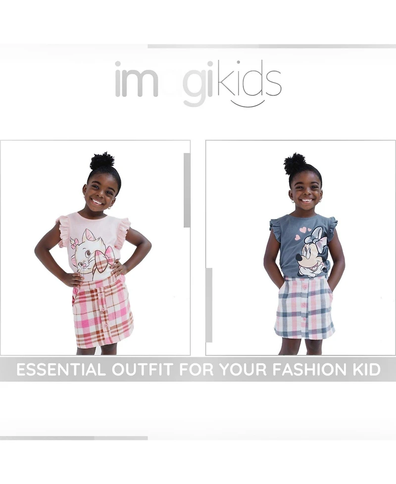 The Aristocats Marie Girls' (6-16) 2-Piece T-Shirt and Plaid Skirt Set