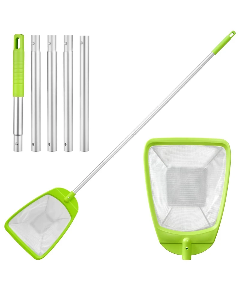 Xdovet Pool Skimmer Net Leaf Rake Aluminum Pole