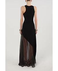 Nocturne Women's Sheer Detail Maxi Dress