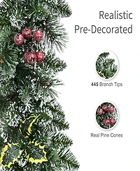 Puleo International 20' Snowy Silverton Pine Garland