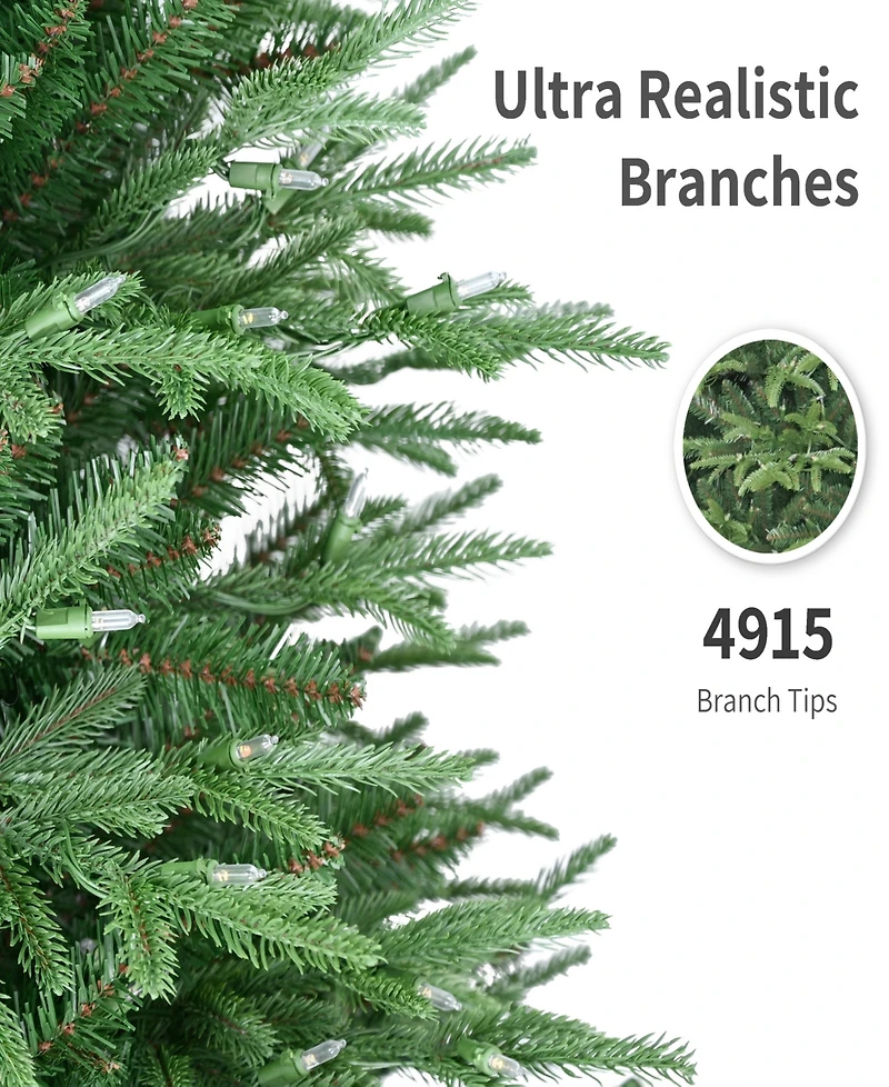 Puleo International 7.5" Pre-Lit Artificial Fraser Fir Slim Tree