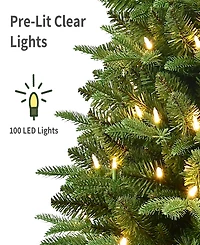 Puleo International 40" Pre-Lit Fraser Fir Potted Tree