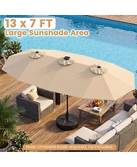 Sugift Double-Sided Patio Solar Color Changing Led Umbrella with Crank Lift