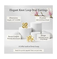 Rachel Glauber Elegant Knot Loop Stud Earrings in 14K Gold Plated