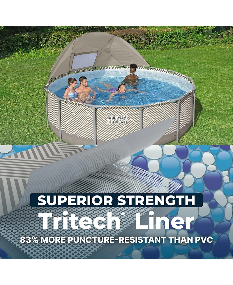 Bestway Steel Pro Max 13' x 42" Round Above Ground Pool Set with Canopy & Ladder