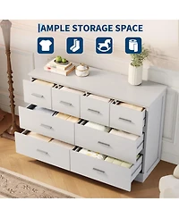 homfan 8 Drawer Dresser for Bedroom, Modern Chest of Drawers with Metal Handles, Storage Organizer for Bedroom, Living Room, Entryway and Hallway