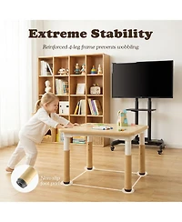 Kinder King Kids Height-Adjustable Table and Chairs Set with 31.5''W Easy-Clean Top